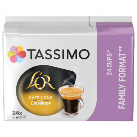 LOT DE 5 - TASSIMO - L'or café Long Classique - paquet de 24 dosettes
