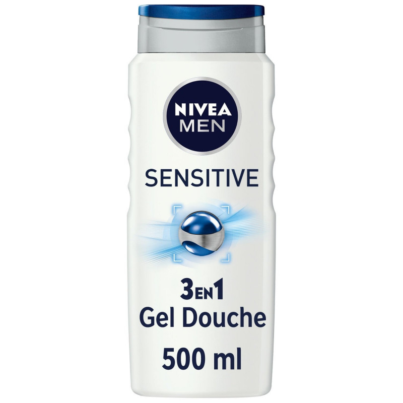 LOT DE 6 - NIVEA MEN - Sensitive Gel douche 3 en 1 extrait de bambou - flacon de 250 ml