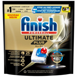 LOT DE 5 - FINISH - Powerball Ultimate Plus All In 1 Tablettes lave-vaisselle - paquet de 25 capsules