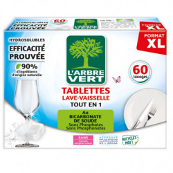LOT DE 3 - L'ARBRE VERT - Tout En 1 Origine naturelle Tablettes Lave-Vaisselle - boîte de 60 tablettes