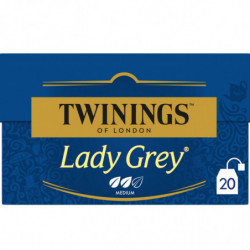 LOT DE 4 - TWININGS - Thé noir Lady Grey goût russe - boite de 20 sachets - 40 g