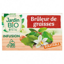 LOT DE 3 - JARDIN BIO ETIC - Infusion Brûleur de graisses - boîte de 20 sachets