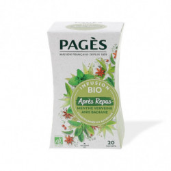 LOT DE 6 - PAGES - Infusion Après Repas Menthe Bio - boite de 20 sachets