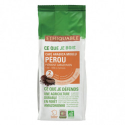 LOT DE 5 - ETHIQUABLE - Pérou Bio Café moulu pur arabica - paquet de 250 g