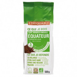 LOT DE 3 - ETHIQUABLE - Equateur Bio Café moulu pur arabica - paquet de 500 g