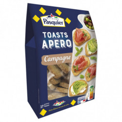 LOT DE 6 - PASQUIER - Toasts Apero Campagne toasts de pain grillé - boite de 100 g