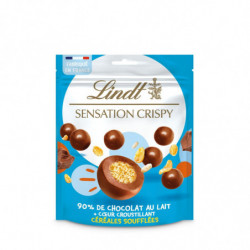 LOT DE 3 - LINDT - Sensation Crispy Billes aux céréales enrobées de chocolat au lait - sachet de 140 g