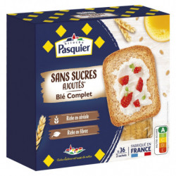 LOT DE 5 - PASQUIER - Biscottes blé complet Sans Sucres Ajoutés - boite de 300 g