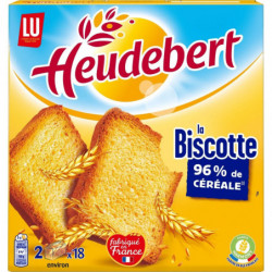 LOT DE 3 - HEUDEBERT - Biscottes 96% de céréales La Biscotte - boîte de 36 tranches - 290 g