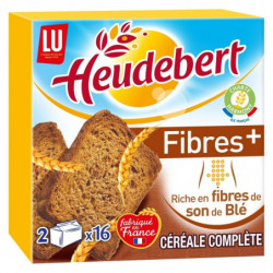LOT DE 4 - HEUDEBERT - Biscottes Fibres + - boîte de 32 tranches - 280 g