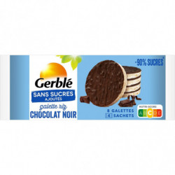 GERBLE - Galette riz chocolat noir sans sucres ajoutés - sachet de 130,4 g