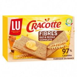 LOT DE 4 - LU - Cracotte Fibres Biscottes au blé et au seigle - boîte de 250 g