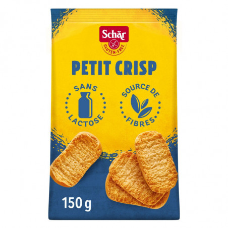 LOT DE 3 - SCHAR - Petits grillés Petit Crisp sans gluten et sans lactose - sachet de 150 g