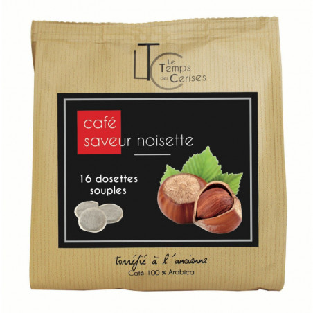 LE TEMPS DES CERISES - saveur Noisette Café dosettes Compatibles Senseo - boite de 16 dosettes