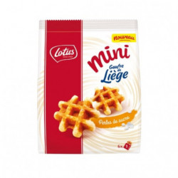 LOT DE 2 - LOTUS - Mini Gaufres de liège au Perles de sucre - paquet de 171 g