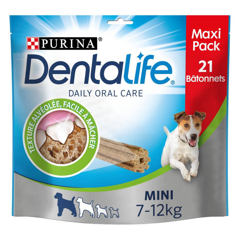 LOT DE 4 - PURINA - DENTALIFE Récompense pour chien Mini 7-12kg - sachet de 21 bâtonnets - 345 g