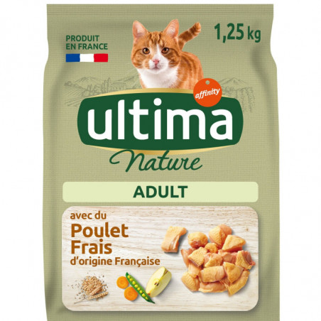 ULTIMA NATURE - Croquettes pour chat Adulte au Poulet - sac de 1,25 kg