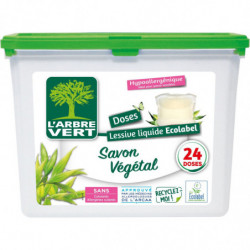 L'ARBRE VERT - Lessive Capsule Savon Végétal - boîte de 24 capsules