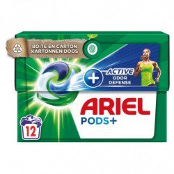 LOT DE 3 - ARIEL - Lessive Capsule Active Odor Defense Tout-En-1 - boite de 12 capsules