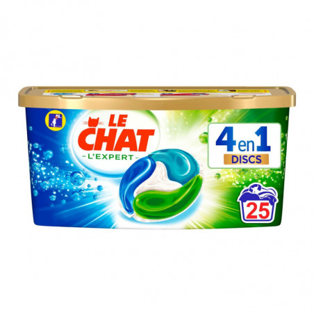 LOT DE 3 - LE CHAT - Lessive Capsule Discs L'Expert 4En1 - boîte de 25 capsules