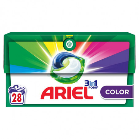 ARIEL - Lessive Capsule 3en1 Pods Color - boite de 28 capsules