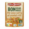 LOT DE 5 - WILLIAM SAURIN - Bon Pour Nous Plat Cuisiné Riz Coco Curry Poulet Rôti - Sachet De 300 g