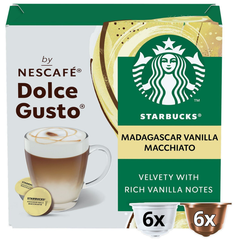 LOT DE 2 - STARBUCKS - Madagascar Vanilla Macchiato Café Capsules Compatible Dolce Gusto - boite de 12 capsules