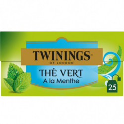 LOT DE 5 - TWININGS - Thé vert Menthe - boite de 25 sachets