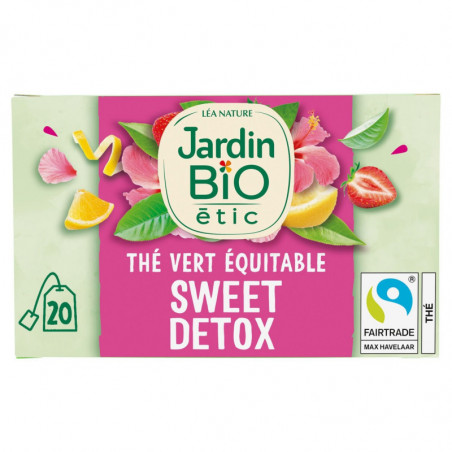 LOT DE 3 - JARDIN BIO ETIC - Thé vert Sweet Détox Bio - boîte de 20 sachets