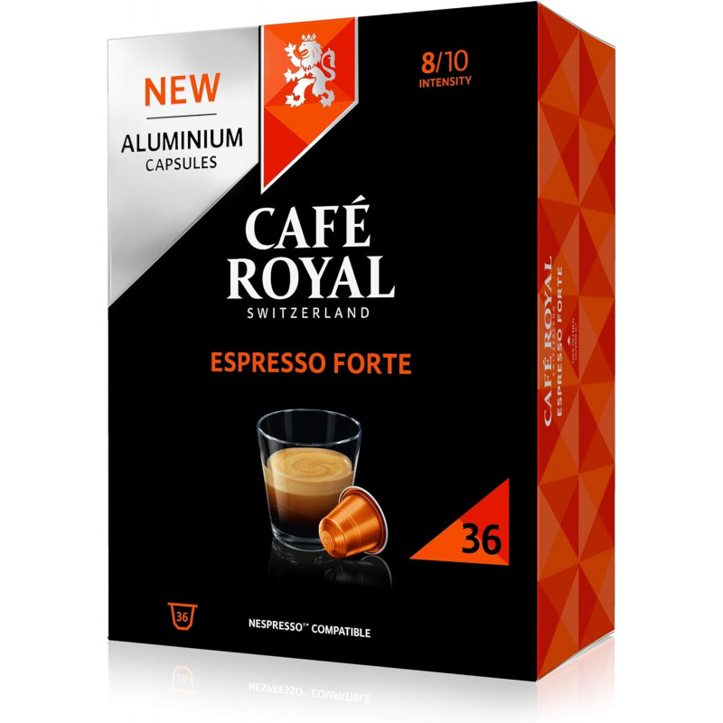 LOT DE 5 - CAFE ROYAL - Espresso Forte Café capsules Compatibles Nespresso - boite de 36 capsules