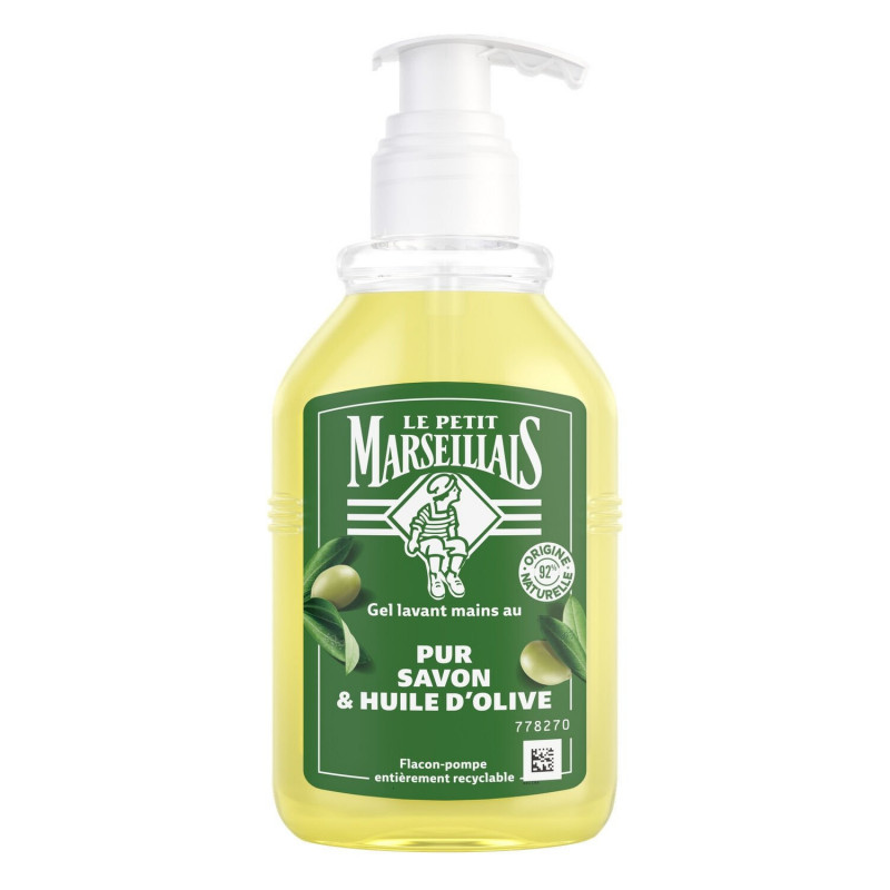 LOT DE 3 - LE PETIT MARSEILLAIS - Savon Liquide Mains Pur Savon et Huile d'Olive - flacon de 300 ml