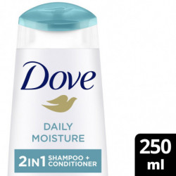 LOT DE 2 - DOVE - Shampoing Soin Quotidien 2-En-1 Daily Moisture - bouteille de 250 ml