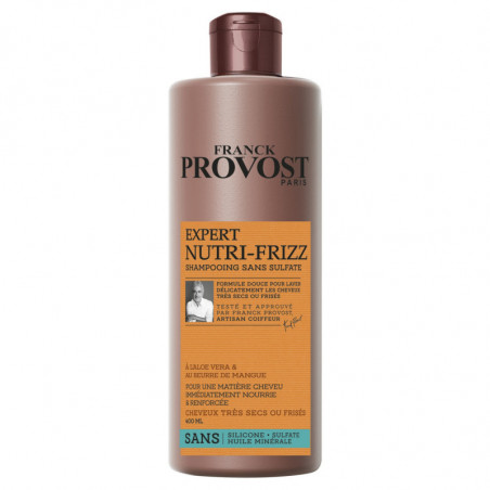 LOT DE 2 - FRANCK PROVOST - Expert Nutri-Frizz Shampoing Professionnel Sans Silicone Cheveux Frisés - flacon de 400 ml