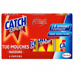 LOT DE 2 - CATCH - Papier tue-mouches sans odeur - boite de 4 papiers