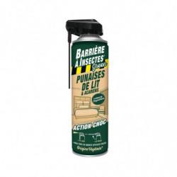 LOT DE 2 - BARRIERE A INSECTES Green - Insecticide Punaises de Lit et Acariens Action Choc - aérosol de 400 ml