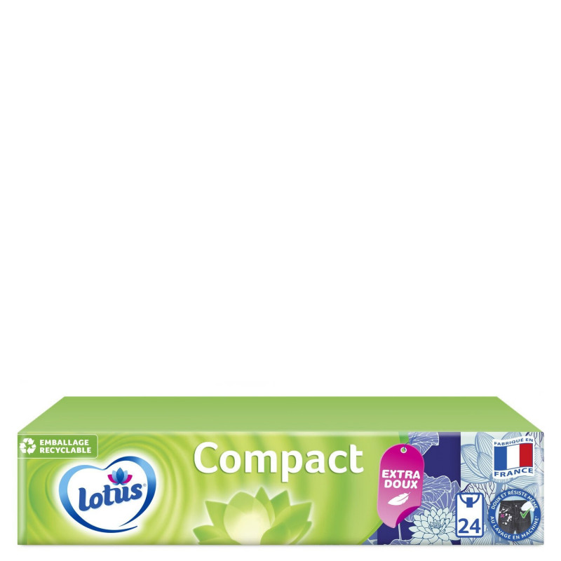 LOT DE 4 - LOTUS - Mouchoirs Compact - paquet de 24 étuis