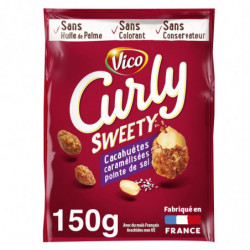 LOT DE 2 - CURLY - Sweety Cacahuètes caramélisées pointe de sel - paquet de 150 g