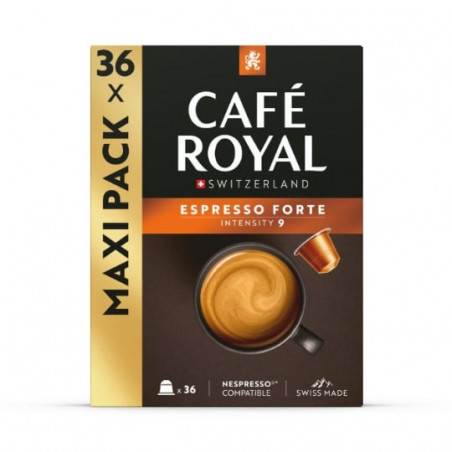 CAFE ROYAL - Espresso Forte Café capsules Compatibles Nespresso - boite de 36 capsules