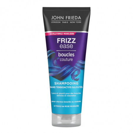 LOT DE 3 - JOHN FRIEDA - Shampooing Frizz Ease Boucles Couture sans Sulfates - tube de 250 ml