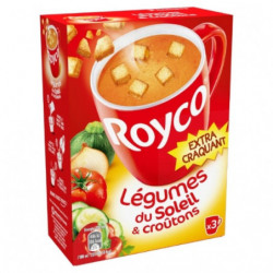 LOT DE 4 - ROYCO - Soupe déshydratée légumes du soleil et croûtons - boite de 3 sachets - 63,6 g
