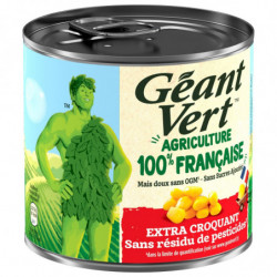LOT DE 4 - GEANT VERT - Maïs doux Extra Croquant sans résidu de pesticides - boite de 285 g net égoutté