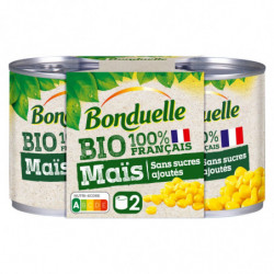 LOT DE 2 - BONDUELLE - Mais Bio sans sucres ajoutés - pack de 2 boites de 140 g