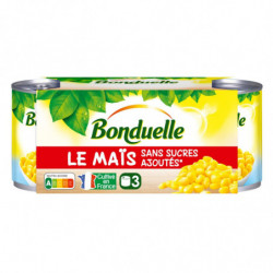 LOT DE 4 - BONDUELLE - Mais sans sucres ajoutés - pack de 3 boites de 140 g