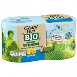 GEANT VERT - Maïs bio doux Sans sel Sans sucre ajouté - pack de 2 boites de 140 g net égoutté