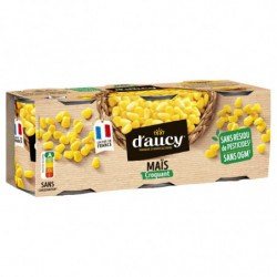 LOT DE 5 - D'AUCY - Maïs Croquant sans résidu de presticides - pack de 3 boîtes de 140 g