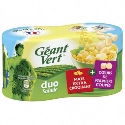 LOT DE 6 - GEANT VERT - Salade Duo MaÏs et Curs de Palmiers - pack de 2 boites de 265 g