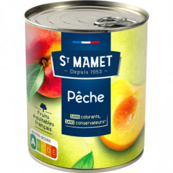 LOT DE 6 - ST MAMET -  Pêches Au Sirop - boite de 475 g net égoutté