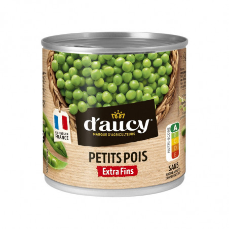 LOT DE 2 - D'AUCY - Petits pois Extra fins - boîte de 280 g