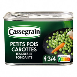 LOT DE 2 - CASSEGRAIN - Petits pois Carottes - boîte de 465 g