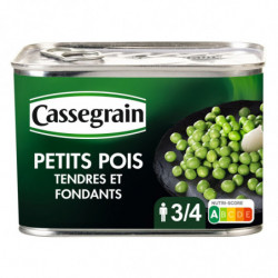 LOT DE 2 - CASSEGRAIN - Petits pois tendres et fondants - boîte de 495 g
